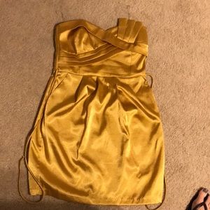 Gold, short dress